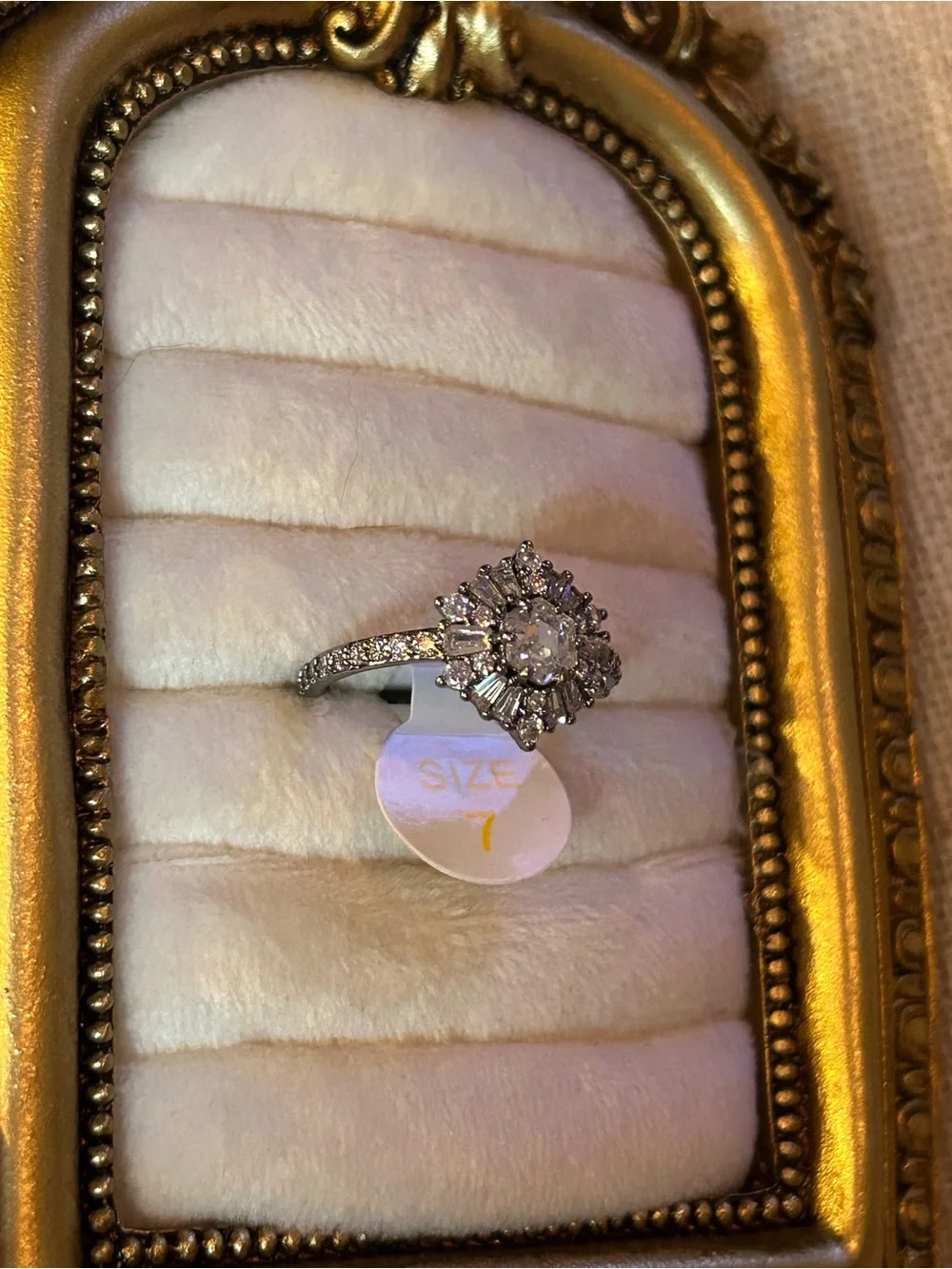 Bomb Party | Hematite | Diamond Cubic Zirconia | Ring Size 7